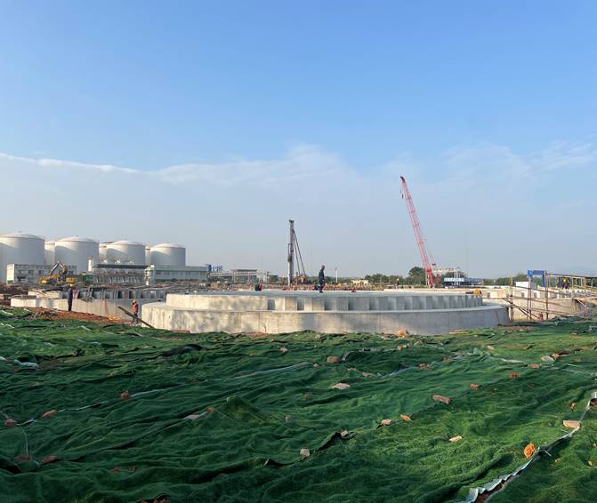 赤峰金通項目二期工程酸庫工程完成基礎澆筑 赤峰金通項目二期工程酸庫工程完成基礎澆筑